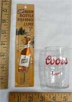 Coors Glass and Schlitz Bottle Fishing Lure
