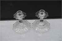 2 Cambridge Chantilly Hurricane Candle Holders