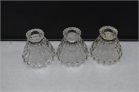 Set of 3 Jeannette Windsor Clear Candle Holders