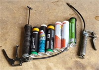 2pc Grease Guns w/ 6 large Tubes of Grease