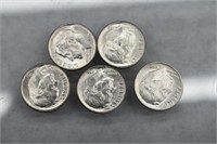 Silver Roosevelt Dimes (5) | 90% Silver Coins