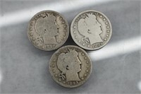 Barber Quarters (3) | 90% Silver Coins