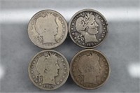 Barber Quarters (4) | 90% Silver Coins
