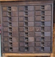 Vtg Peerless Metal Cabinet 27 Drawers - full