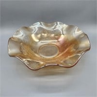 Jeanette iris herringbone iridescent ruffled bowl.