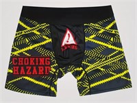 Men's Stretch Boxer Briefs "Warning" Size Large