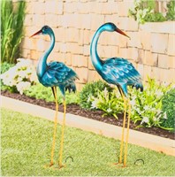 35" Blue Heron Statue Pair