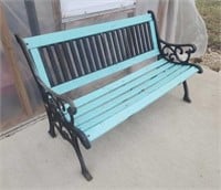 4' cast-iron & wood park bench.