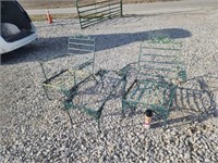 3 pc  Steel lawn furniture heavy.