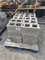 30 concrete blocks on pallet.