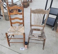 Two wood chairs