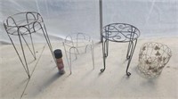 4 metal  plant stands.