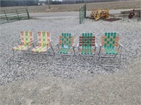 Folding lawn chairs.