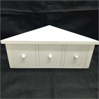 Corner shelf drawer white