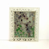 Framed glass beads mosaic