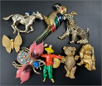 Vintage animals and more brooches lot