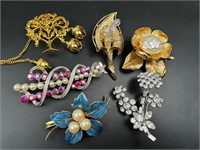 Vintage coro, austria and more brooches