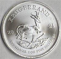 2021 South Africa Krugerrand 1 Ounce Fine Silver