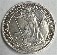 2013 Britannia 1 Ounce Fine Silver Coin