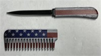 American Flag Comb w/Hidden Knife Blade!