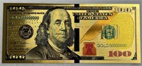 Gold Coated Novelty 100 Dollar Bill