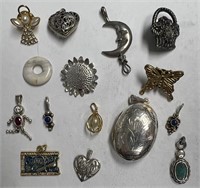 Assorted Pendants and Pins, Some Marked .925