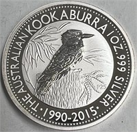 2015 Australia Kookaburra 1 Ounce .999 Silver