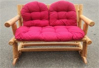 Log Designed Porch Rocker w/ Cushions! Approx.