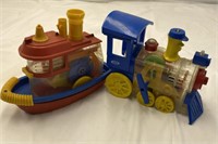 Vintage Ideal Boat & Train Toys