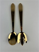24k gold ep large serving spoon fork