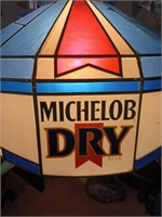 Michelob Dry glass hanging lamp fixture