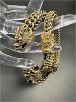 Two vintage dragons cuff/ bracelets