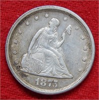 1875 S Seated Liberty Silver Twenty Cent Piece