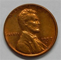 1957 D Lincoln Wheat Cent Mint Error Double Die