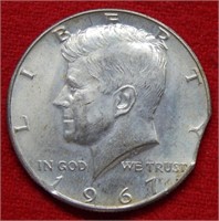 1967 Kennedy Silver 40% Half $ Clip Planchet