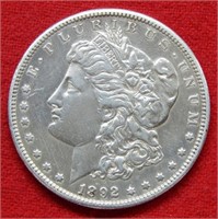 1892 S Morgan Silver Dollar - Cleaned