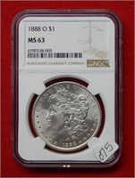 1888 O Morgan Silver Dollar NGC MS63
