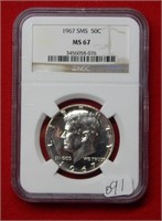 1967 Kennedy Silver 40% Half Dollar NGC MS67