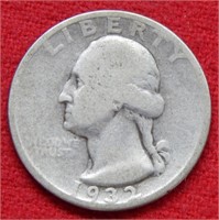 1932 S Washington Silver Quarter - Key Date