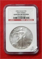 2006 American Eagle NGC Gem UNC 1 Ounce Silver
