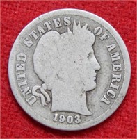 1903 S Barber Silver Dime