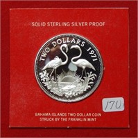 1971 Bahamas $2 Silver Flamingo Commemorative
