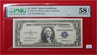 1935 F $1 Silver Certificate Star Note PMG 58 EPQ