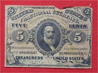 1863 US Fractional Currency 5 Cents