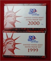 (2) US Mint Silver Proof Sets -1999 & 2000