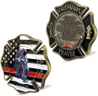 $10  St. Florian Firefighter Prayer Coin  Red Line