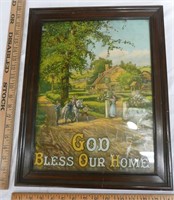 "God Bless Our Home" Framed Picture