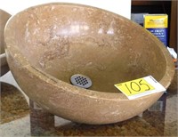 TRAVERTINE STONE BASIN - OVAL