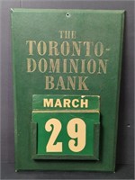 Vtg TD Bank Perpetual Calendar with Cards