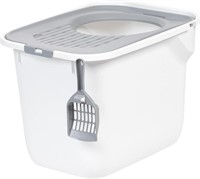 IRIS USA SQUARE TOP ENTRY CAT LITTER BOX WITH SCOP